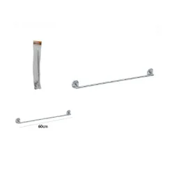 PORTA ASCIUGAMANI ACCIAIO PARETE BAGNO FISSAGGIO CON VITI O COLLA 60 CM 52000