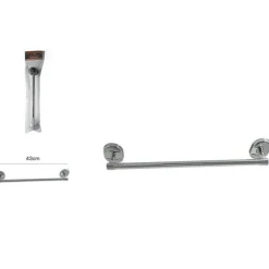 PORTA ASCIUGAMANI ACCIAIO PARETE BAGNO FISSAGGIO CON VITI O COLLA 40CM 52908