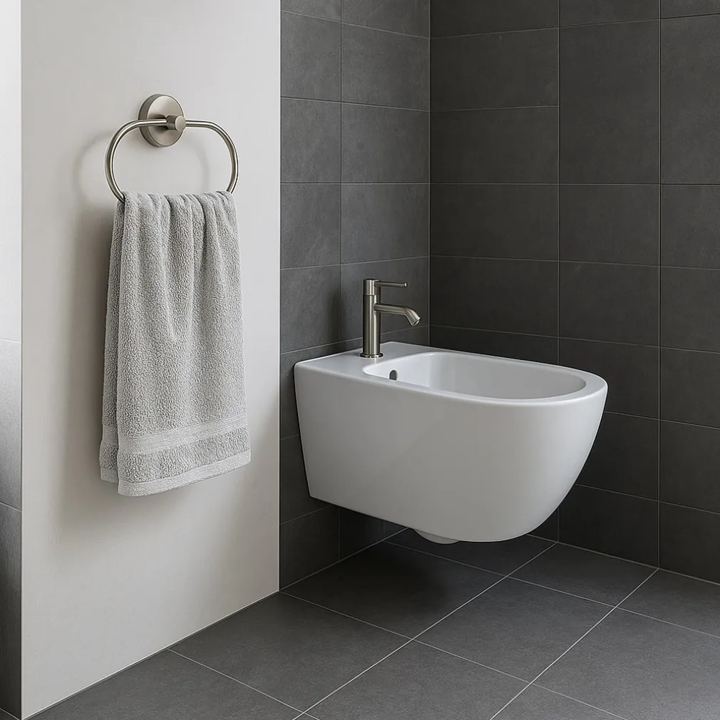 PORTA ASCIUGAMANI AD ANELLO IN ACCIAIO SATINATO ACCESSORI DA BAGNO PORTASCIUGAMANO 87910