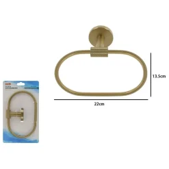 PORTA ASCIUGAMANI AD ANELLO IN ACCIAIO ORO ACCESSORIO DA BAGNO PORTASCIUGAMANO 87932