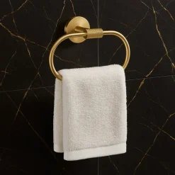 PORTA ASCIUGAMANI AD ANELLO IN ACCIAIO ORO ACCESSORIO DA BAGNO PORTASCIUGAMANO 87932