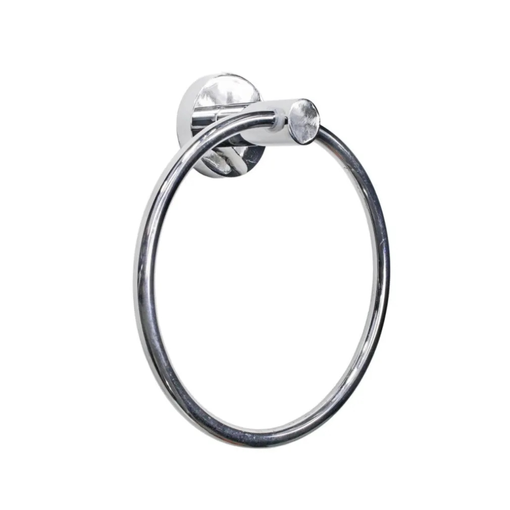 PORTA ASCIUGAMANI AD ANELLO DA MURO A PARETE IN ACCIAIO CON FISSAGGIO A VITI