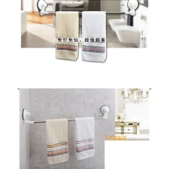 PORTA ASCIUGAMANI ASCIUGAMANO A DUE PARETE CON ATTACCO A VENTOSA 270° ANGOLARE