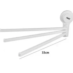 PORTA ASCIUGAMANI ASCIUGAMANO A PARETE 3 BRACCI CON ATTACCO A VENTOSA PER BAGNO