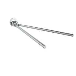 PORTA ASCIUGAMANI ASCIUGAMANO A 2 BRACCI DA PARETE BAGNO ACCIAIO CROMATO 79814