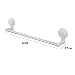 PORTA ASCIUGAMANI BAGNO A PARETE CON VENTOSA APPENDI ASCIUGAMANO 53X7.5CM 59551