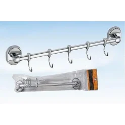 PORTA ASCIUGAMANI MANIGLIA APPENDINO 5 GANCI FISSAGGIO A PARETE BAGNO OVAL 52006