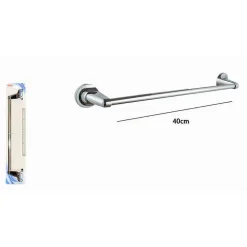 PORTA ASCIUGAMANI PORTASCIUGAMANI CROMATO 40 CM MANIGLIONE A PARETE BAGNO 79812