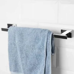 PORTA ASCIUGAMANO ACCIAIO MODERNO FISSAGGIO PARETE ARREDO BAGNO CUBO 60 CM 87212