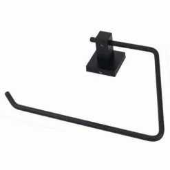 PORTA ASCIUGAMANO AD ANELLO APERTO DA MURO IN ACCIAIO NERO ARREDO DA BAGNO 79983