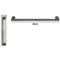 PORTA ASCIUGAMANO LUNGO 60CM A PARETE STILIZZATO ACCIAIO GRIGIO ACCESSORIO BAGNO 87944