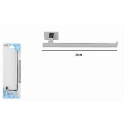 PORTA ASCIUGAMANO MODERNO FISSAGGIO A PARETE ACCESSORIO ARREDO BAGNO CUBO 87218