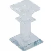 PORTA CANDELA VETRO DIAMANTI CANDELIERE IDEA REGALO BOMBONIERA CRISTALLO 6X6X9.7