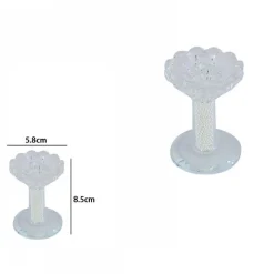 PORTA CANDELA VETRO PERLE CANDELIERE IDEA REGALO BOMBONIERA CRISTALLO 8.5X5.8 CM