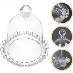 PORTA CARAMELLE PORTA BURRO CON CUPOLA CONFETTI IN VETRO TRASPARENTE BOMBONIERA