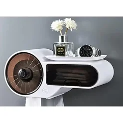 PORTA CARTA IGIENICA IMPERMEABILE DA PARETE AUTOADESIVO CON PORTAOGGETTI MENSOLA PER BAGNO