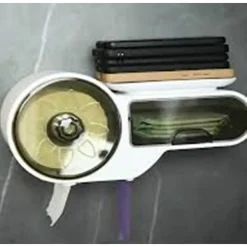 PORTA CARTA IGIENICA IMPERMEABILE DA PARETE AUTOADESIVO CON PORTAOGGETTI MENSOLA PER BAGNO