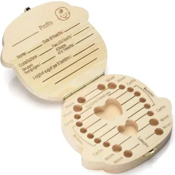 PORTA DENTINI SCATOLA IN LEGNO PER BAMBINO MASCHIETTO COFANETTO RICORDI NEONATO