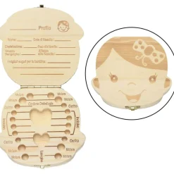 PORTA DENTINI SCATOLA IN LEGNO PER BAMBINA FEMMINUCCIA COFANETTO RICORDI NEONATO