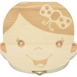 PORTA DENTINI SCATOLA IN LEGNO PER BAMBINA FEMMINUCCIA COFANETTO RICORDI NEONATO