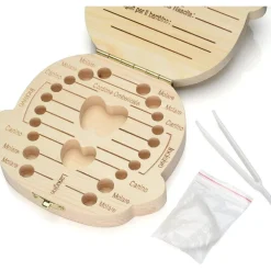 PORTA DENTINI SCATOLA IN LEGNO PER BAMBINA FEMMINUCCIA COFANETTO RICORDI NEONATO