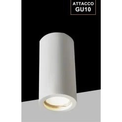 PORTA FARETTO APPLIQUE DA SOFFITTO IN GESSO VERNICIABILE CILINDRO GU10 GS-C140-T