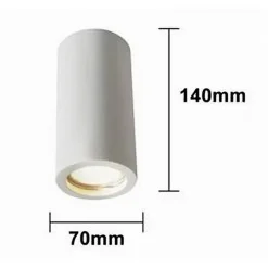 PORTA FARETTO APPLIQUE DA SOFFITTO IN GESSO VERNICIABILE CILINDRO GU10 GS-C140-T