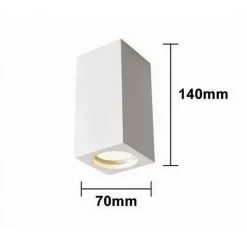 PORTA FARETTO APPLIQUE SOFFITTO IN GESSO VERNICIABILE FORMA CUBO GU10 GS-C140-Q