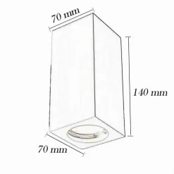 PORTA FARETTO APPLIQUE SOFFITTO IN GESSO VERNICIABILE FORMA CUBO GU10 GS-C140-Q