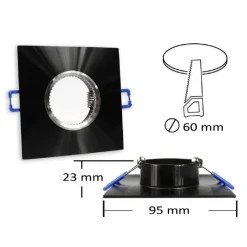PORTA FARETTO DA INCASSO QUADRATO SUPPORTO PER LUCI FARETTI GU10 PORTAFARETTO P9