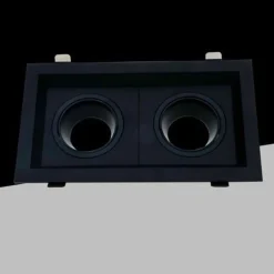 PORTA FARETTO DOPPIO ORIENTABILE AD INCASSO NERO PER LAMPADINE GU10 GU5.3 P33-N2