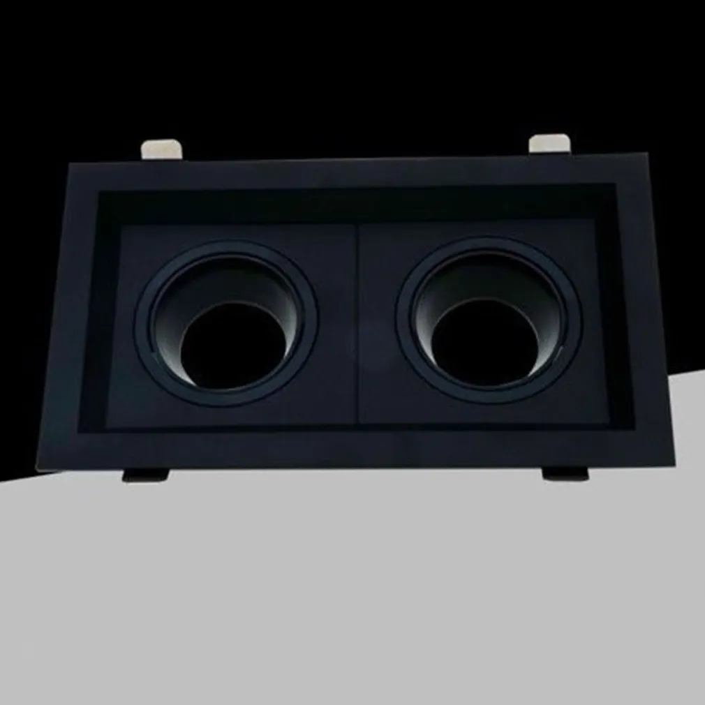 PORTA FARETTO DOPPIO ORIENTABILE AD INCASSO NERO PER LAMPADINE GU10 GU5.3 P33-N2