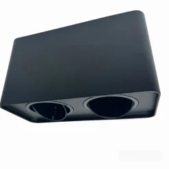 PORTA FARETTO DOPPIO ORIENTABILE DA SOFFITTO NERO PER FARETTO GU10 GU5.3 P34-N2