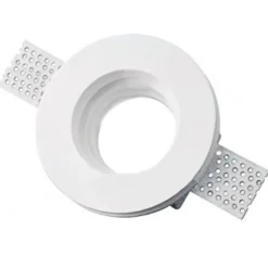 PORTA FARETTO FISSO IN GESSO AD INCASSO PER LAMPADE A LED TONDO A SCOMPARSA 8.5