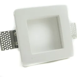 PORTA FARETTO FISSO IN GESSO AD INCASSO PER LAMPADINE GU10 LED QUADRATO 12X12 CM