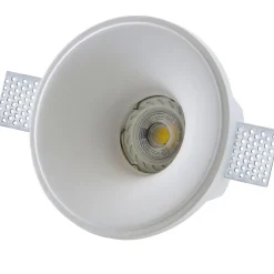 PORTA FARETTO FISSO IN GESSO AD INCASSO LED ROTONDO GU10 14X14CM