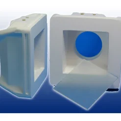 PORTA FARETTO FISSO IN GESSO AD INCASSO LED QUADRATO CON VETRO GU10 12X12 CM