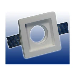 PORTA FARETTO FISSO IN GESSO AD INCASSO PER LAMPADINE GU10 LED QUADRATO 10X10 CM