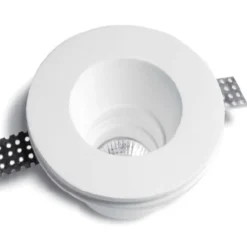 PORTA FARETTO FISSO IN GESSO AD INCASSO PER LAMPADE A LED TONDO A SCOMPARSA 10cm