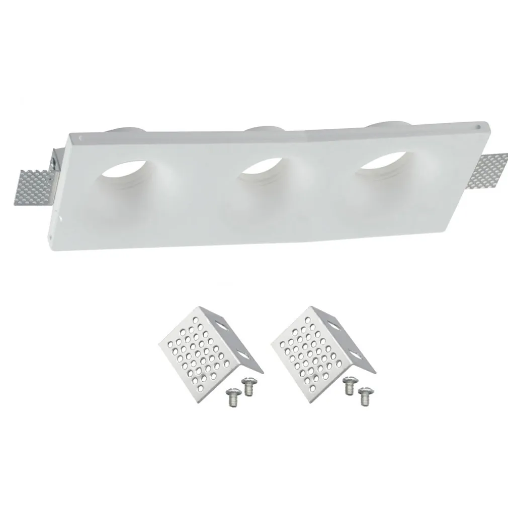 PORTA FARETTO IN GESSO A SCOMPARSA 3 LED FORI DA INCASSO SOFFITTO VERNICIABILE