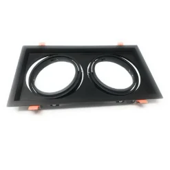 PORTA FARETTO INCASSO DOPPIO FARETTO AR111 RETTANGOLARE ORIENTABILE P-AR111-2