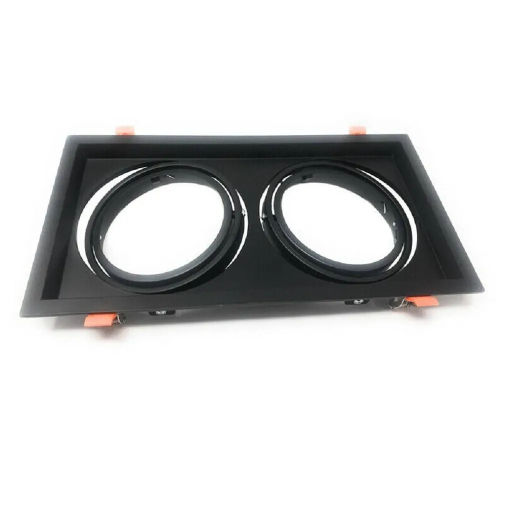 PORTA FARETTO INCASSO DOPPIO FARETTO AR111 RETTANGOLARE ORIENTABILE P-AR111-2