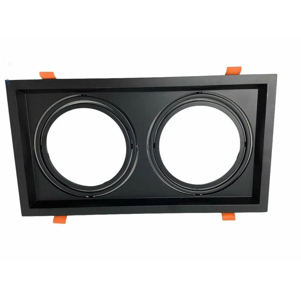 PORTA FARETTO INCASSO DOPPIO FARETTO AR111 RETTANGOLARE ORIENTABILE P-AR111-2