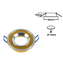 PORTA FARETTO INCASSO FARETTO GU10 ROTONDO ACCIAIO ORIENTABILE PORTALAMPADA P1
