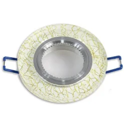 PORTA FARETTO INCASSO PER FARETTO TONDO VETRO BIANCO VENATURE ORO ARGENTO P15