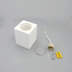 PORTA FARETTO LAMPADA SOFFITTO QUADRATO IN GESSO ATTACCO GU10 H90MM IP20 GS-C90-Q