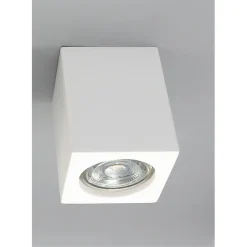 PORTA FARETTO LAMPADA SOFFITTO QUADRATO IN GESSO ATTACCO GU10 H90MM IP20 GS-C90-Q