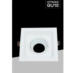 PORTA FARETTO ORIENTABILE DA INCASSO BIANCO PER LAMPADINE GU10 GU5.3 P33-GU10-B1