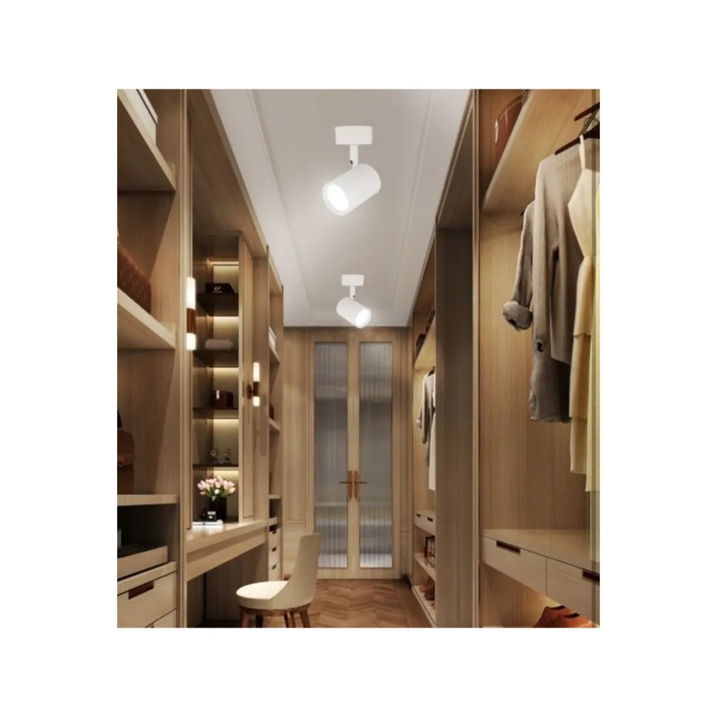 PORTA FARETTO PROIETTORE ORIENTABILE DA SOFFITTO PARETE A CILINDRO GU10 P28-GU10