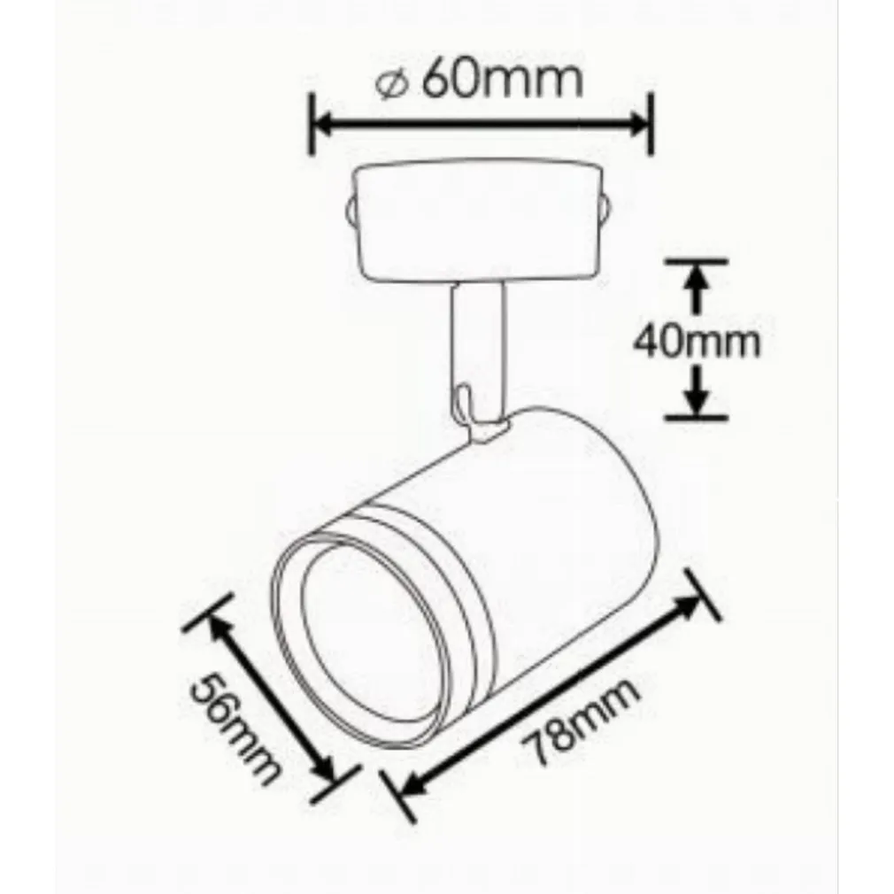 PORTA FARETTO PROIETTORE ORIENTABILE DA SOFFITTO PARETE A CILINDRO GU10 P28-GU10